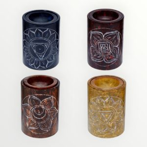 Queimador de Esculpido em Pedra Sabão Chakras