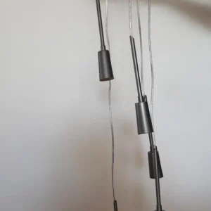 LUMINÁRIA PENDENTE – METAL – COR CHUMBO – 5 PINGENTES — M140.04