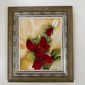 ACRÍLICA SOBRE TELA – ARTISTA PLÁSTICA WALDÍRIA – TEMA: FLORES VERMELHAS — R102.02