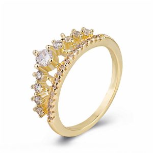 Anel de coroa em ouro