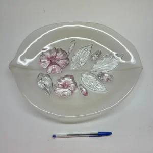 PRATO DE VIDRO — FOLHA E FLORAL — ARCOROC — JATEADO + ROSA
