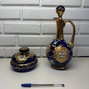 CONJUNTO DE OURO VENEZIANO – GARRAFA + BOMBONIERE 