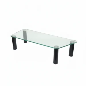 Suporte de doces com pé – vidro – prata 68 cm – trapézio